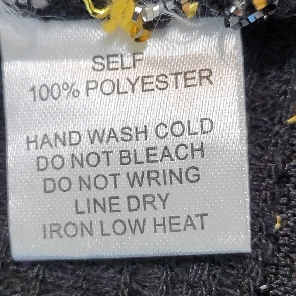 GINGER G Anthropologie Black Mini Skirt With Gold Thread Detail Sz L - Picture 5 of 7